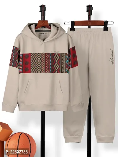Trendy Printed Cotton Blend Hoodie And Trackpant for Girls
