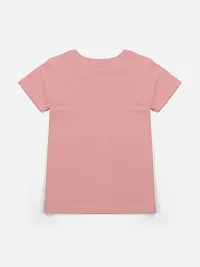 Stylish Pink Cotton Blend Printed Tee For Girls-thumb1