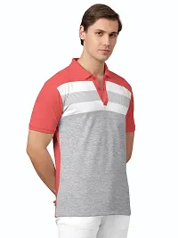 Stylish Cotton Blend Colourblocked T-Shirt For Men-thumb2