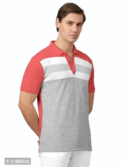 Stylish Cotton Blend Colourblocked T-Shirt For Men-thumb3