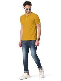 Trendy Yellow Solid Half Sleeve Collar Neck / Polo Tshirts for Men-thumb3