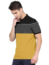 BULLMER Mens Regular Fit Striped Cotton Polo Tshirt/Collared Tshirt-thumb2
