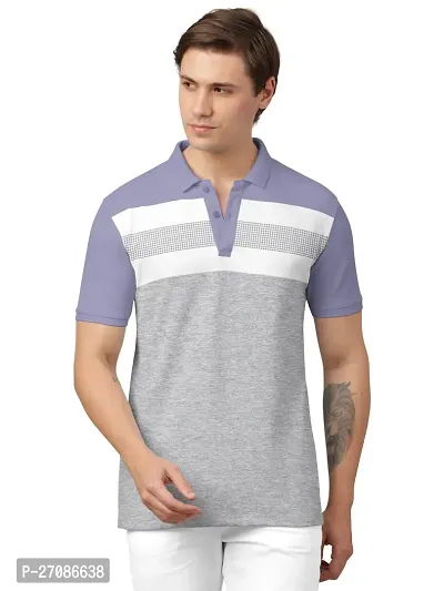 Stylish Cotton Blend Colourblocked T-Shirt For Men