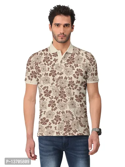 Stylish Fancy Cotton Blend Printed Polos T-Shirts For Men