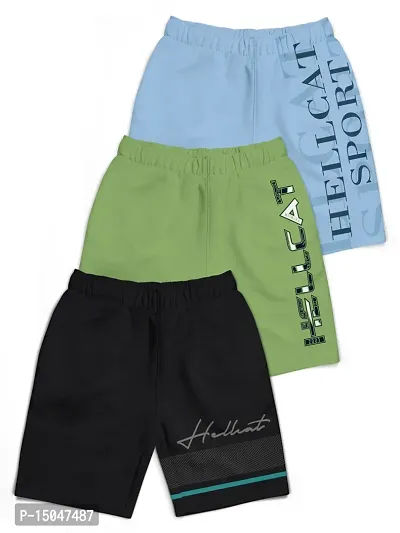 Fabulous Multicoloured Cotton Blend Printed Regular Shorts For Girls Pack Of 3-thumb0