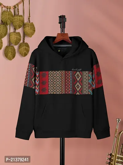 Fabulous Black Cotton Blend Colourblocked Sweatshirts For Girls
