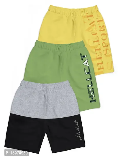 Fabulous Multicoloured Cotton Blend Printed Regular Shorts For Girls Combo Of 3