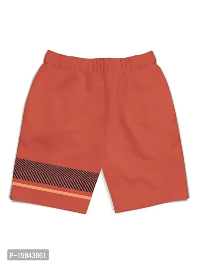 Elegant Orange Cotton Blend Printed Shorts For Boys-thumb2
