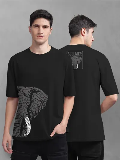 Reliable Cotton Blend Printed Oversized Tees For Men