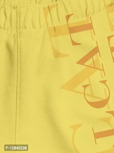 Fabulous Yellow Cotton Blend Printed Regular Shorts For Girls-thumb3