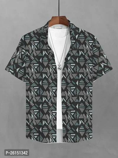 Stylish Cotton Blend Printed Short Sleeves For Men