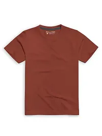 Stylish Red Cotton Solid Round Neck Tees For Men Pack Of 10-thumb1