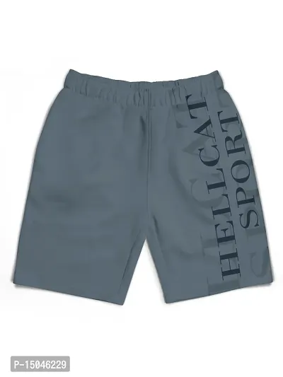 Fabulous Grey Cotton Blend Printed Regular Shorts For Girls-thumb0