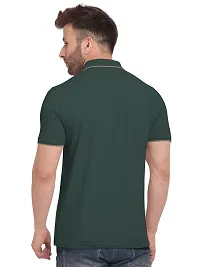 BULLMER Mens Regular Fit Cotton Printed Polo Tshirt/Collared Tshirt - Grey Melange-thumb1