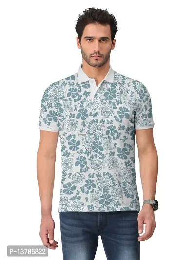 Stylish Fancy Cotton Blend Printed Polos T-Shirts For Men