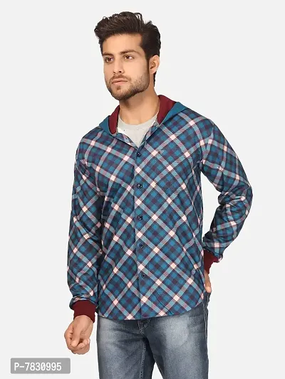 BULLMER Mens Regular Fit Printed Brushed Fleece Hooded Sweatshirts/ Sweaters-thumb2