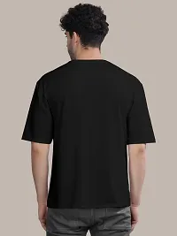 Stylish Black Front Printed Colourblock Baggy Oversized Tshirt for Men-thumb2