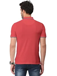 Trendy Red Solid Half Sleeve Collar Neck / Polo Tshirts for Men-thumb1