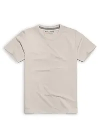 Stylish Beige Cotton Solid Round Neck Tees For Men Pack Of 10-thumb1