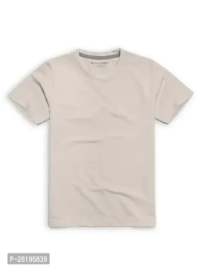 Stylish Beige Cotton Solid Round Neck Tees For Men Pack Of 10-thumb2