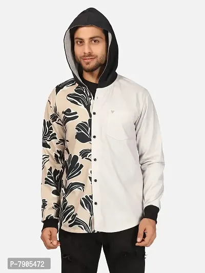 BULLMER Mens Regular Fit Printed Brushed Fleece Hooded Sweatshirts/ Sweaters-thumb5