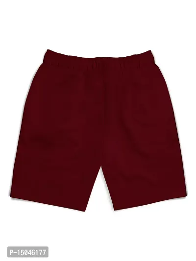 Fabulous Maroon Cotton Blend Printed Regular Shorts For Girls-thumb2