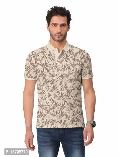 Stylish Fancy Cotton Blend Printed Polos T-Shirts For Men-thumb0