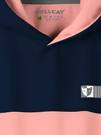 Fabulous Peach Cotton Blend Colourblocked Sweatshirts For Girls-thumb2