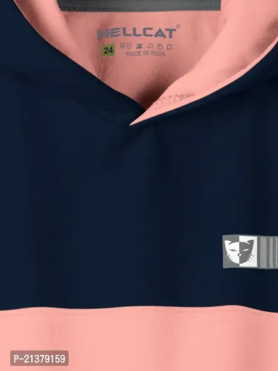 Fabulous Peach Cotton Blend Colourblocked Sweatshirts For Girls-thumb3