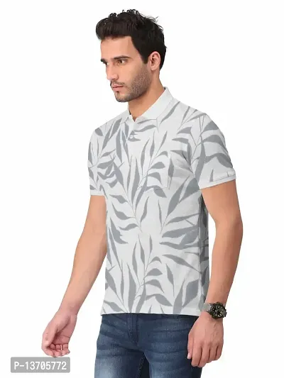 Stylish Fancy Cotton Blend Printed Polos T-Shirts For Men-thumb2
