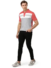 Stylish Cotton Blend Colourblocked T-Shirt For Men-thumb3