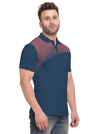 BULLMER Mens Regular Fit Cotton Printed Polo Tshirt/Collared Tshirt - Grey-thumb2