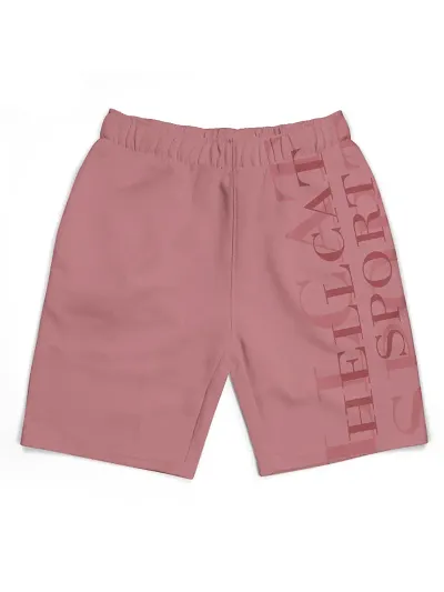 Fabulous Pink Cotton Blend Printed Regular Shorts For Girls