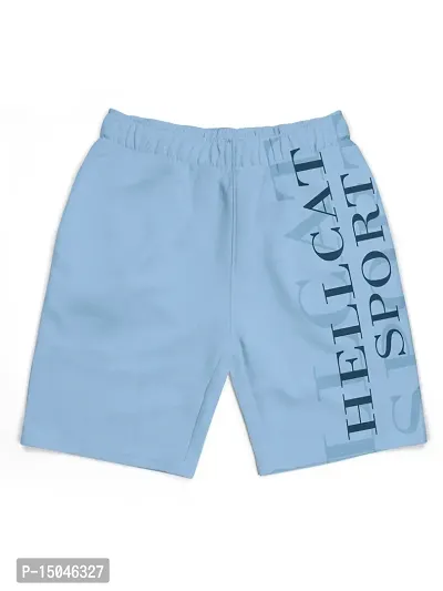 Fabulous Blue Cotton Blend Printed Regular Shorts For Girls