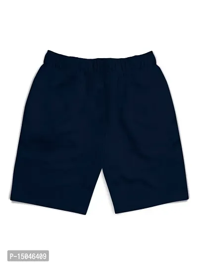 Fabulous Navy Blue Cotton Blend Printed Regular Shorts For Girls-thumb2