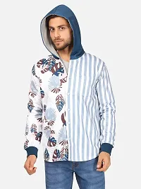 BULLMER Mens Regular Fit Printed Brushed Fleece Hooded Sweatshirt/ Jacket-thumb4