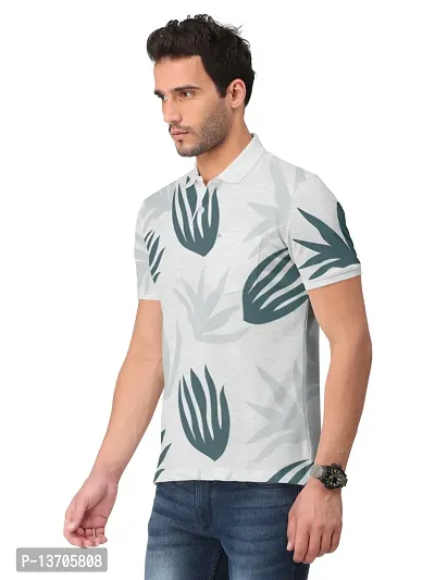 Stylish Fancy Cotton Blend Printed Polos T-Shirts For Men-thumb2