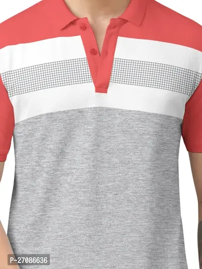 Stylish Cotton Blend Colourblocked T-Shirt For Men-thumb5