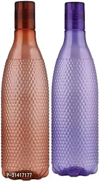 Oliveware Premium Plastic Water Bottle 1L Set of 2 Pink And Blue-thumb0