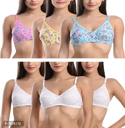 Buy Non-Padded Non-Wired Full Cup Bra in Yellow - Cotton Online