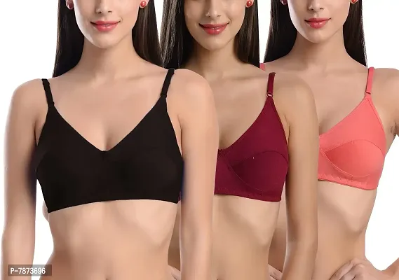 Women's Solid Non Padded Non Wired Full Coverage Bra