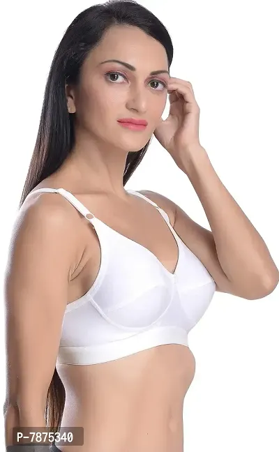 Buy Padded Non-Wired Full Coverage T-Shirt Bra in White - Cotton