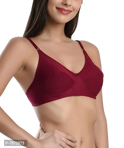 Buy StyFun Women Non-Wired Bra, Non-Padded, Full Coverage Bra, Cotton Bra,  Everyday Bras, Solid Print, Pack of 3, Cup-C, Blue Orange Maroon, Size- 34  Online In India At Discounted Prices