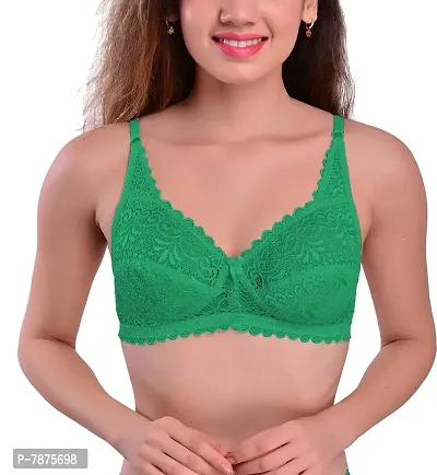 Buy Styfun Cotton Lycra Net Bra Non-padded, Non-wired, Floral Print, Bra  For Women Combo Pack Girls Everyday, Bralette Green Pack Of 1, Cup B, Size-  36 Online In India At Discounted Prices