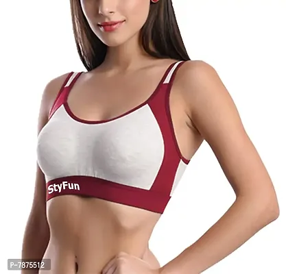 Buy StyFun Women Cotton Sports Bra for Gym, Yoga, Running Bra for Girls,  Racer Back, Full Coverage, Maroon, Cup B, Pack of 1, 30B Online In India At  Discounted Prices