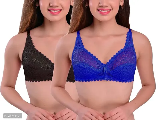 StyFun Cotton Lycra Net Bra Non-Padded, Non-Wired, Floral Print, Bra for  Women Combo Pack Girls Everyday Bralette Multicolor Cup B See Main Image to
