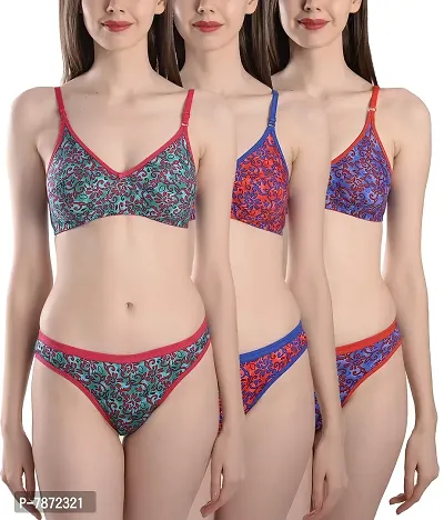 Buy online Set Of 3 Bra & Panty Set from lingerie for Women by