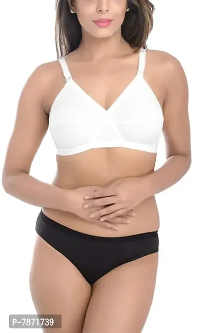 Buy StyFun Bra Panty Set Combo for Women with Sexy and Breathable, Full  Coverage Set, Cross Set, Non-Padded, Non-Wired, Pack of 1, White, Cup- B,  Size- 40 Online In India At Discounted