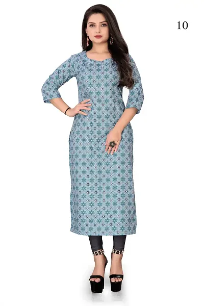 Stylish Rayon Printed A-Line Kurti