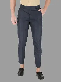 Trendy Multicolored Polycotton Solid Mid-Rise Formal Trouser For Men-thumb3